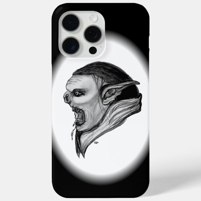 Troll Schwarz-Weiß-Design Case-Mate iPhone Hülle (Rückseite)