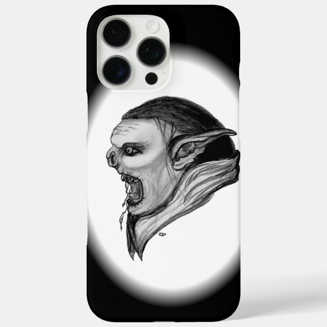 Troll Schwarz-Weiß-Design Case-Mate iPhone Hülle (Rückseite)