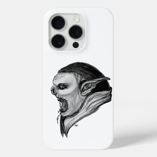 Troll Schwarz-Weiß-Design Case-Mate iPhone Hülle (Rückseite)