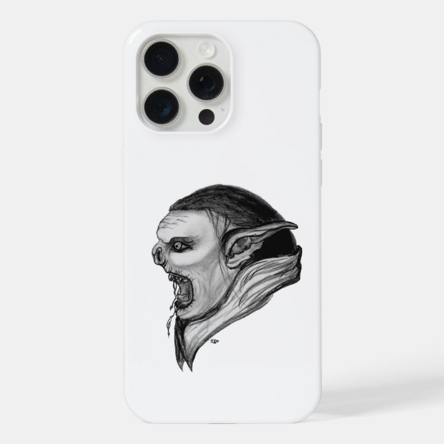 Troll Schwarz-Weiß-Design iPhone Hülle (Rückseite)