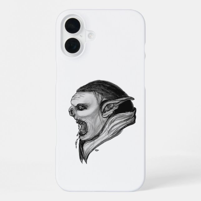 Troll Schwarz-Weiß-Design iPhone Hülle (Rückseite)