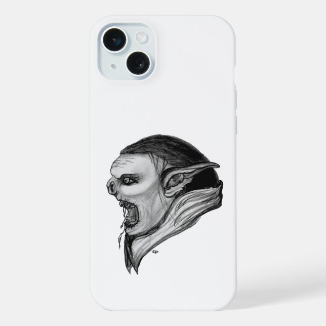 Troll Schwarz-Weiß-Design iPhone Hülle (Rückseite)