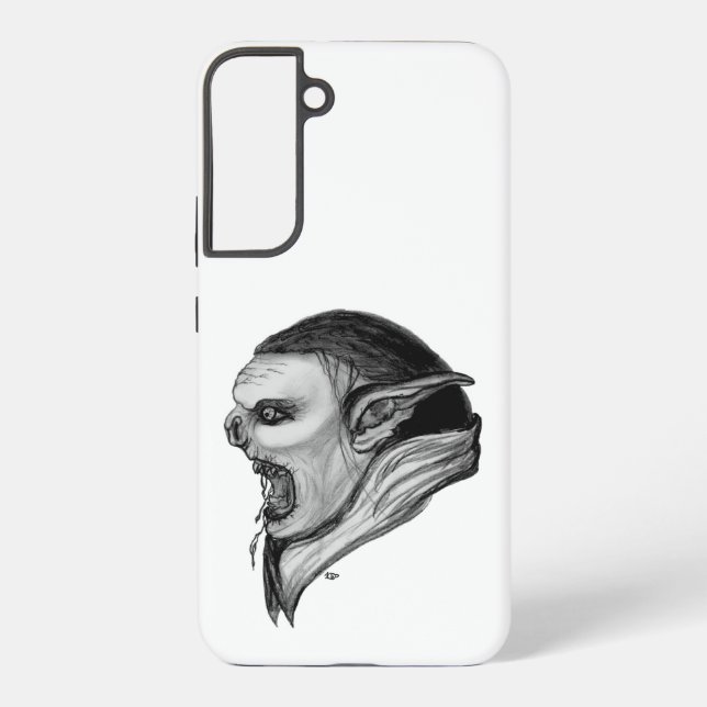 Troll Schwarz-Weiß-Design Samsung Galaxy Hülle (Rückseite)