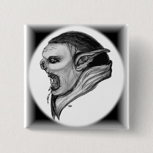 Troll Schwarzweiß-Design Button