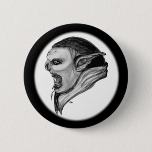 Troll Schwarzweiß-Design Button