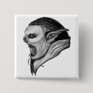 Troll Schwarzweiß-Design Button