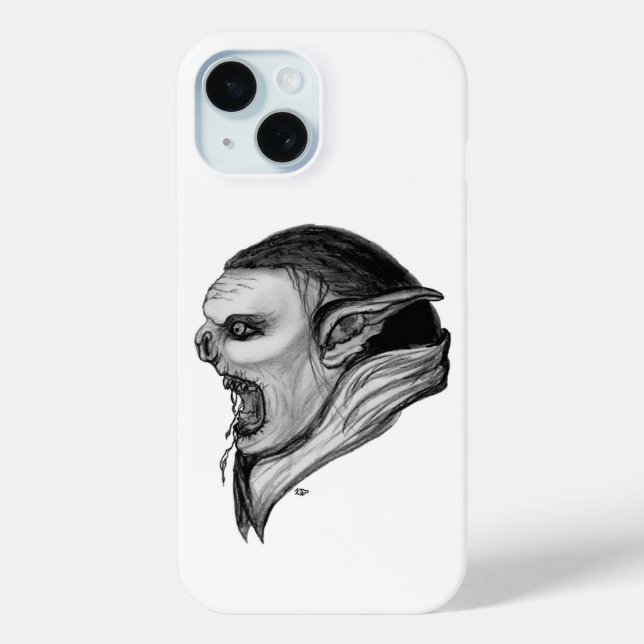 Troll Schwarzweiß-Design Case-Mate iPhone Hülle (Rückseite)