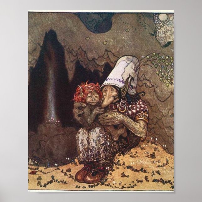 Troll und Kind von John Bauer Poster (Vorne)