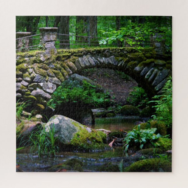 Trollbrücke im Wald - 20x20 Puzzle (Vertikal)