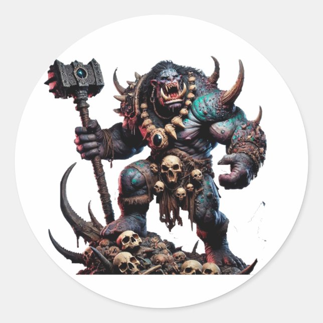 Trolle 2 runder aufkleber (Vorderseite)