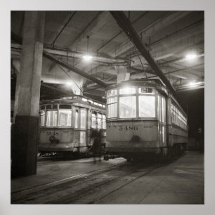 Trollen am Terminal, 1943. Vintages Foto Poster