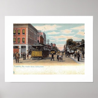 Trolley auf Franklin St., Tampa, Florida Vintag Poster