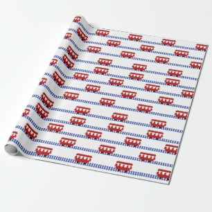 Trolley auf Spuren Geschenkpapier