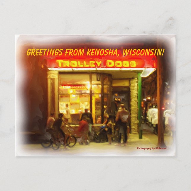 TROLLEY HUNDE! POSTKARTE (Vorderseite)