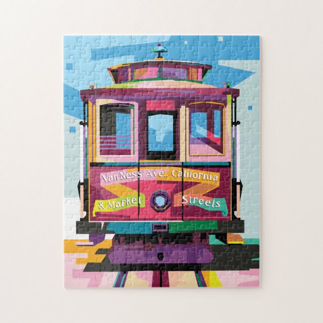 Trolley in San Francisco - CA Colorful Pop Puzzle (Vertikal)