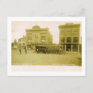 Trolley on Main St., Rockaway, New Jersey Vintag Postkarte