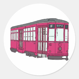 Trolleybus Straßenbahn Trolleycar Runder Aufkleber