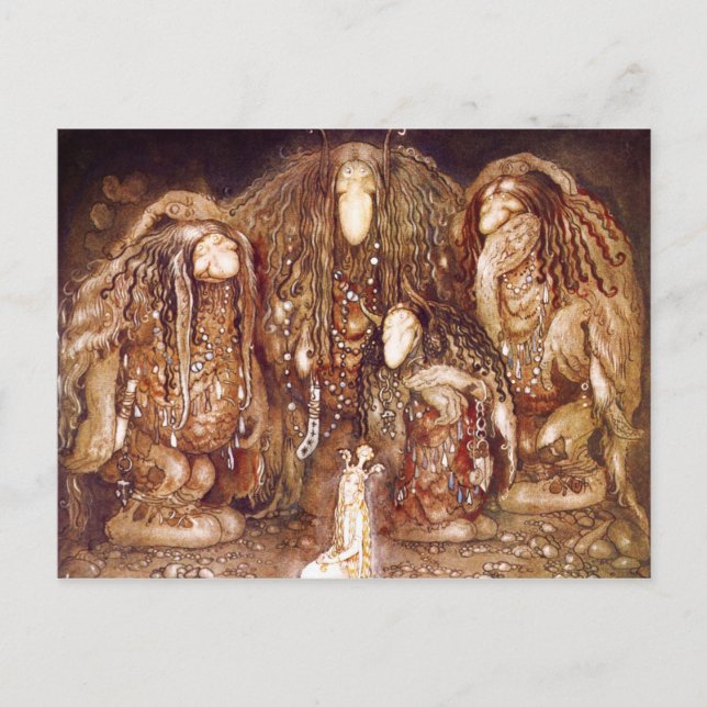 Trollfamilie und Prinzessin Postkarte (Vorderseite)