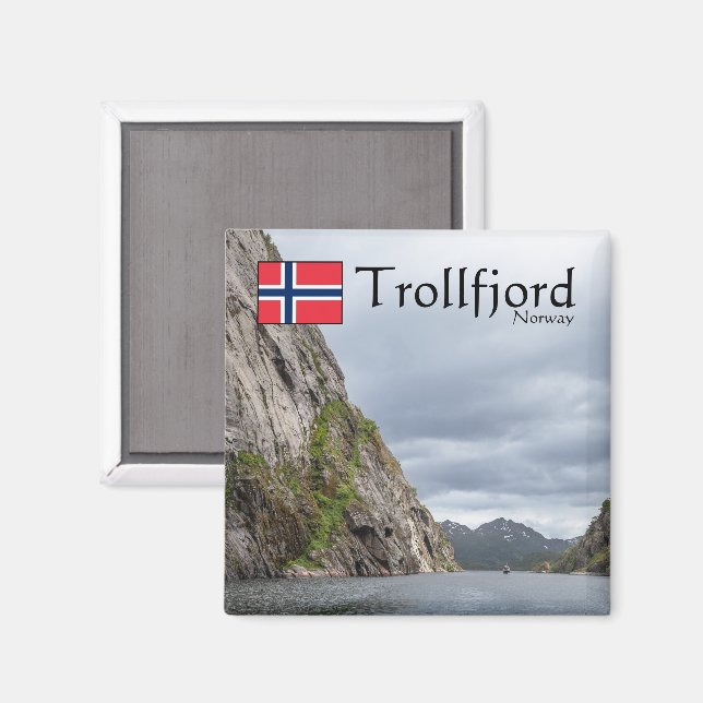 Trollfjord Souvenir Magnet (Vorderseite/Rückseite)