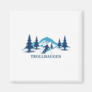 Trollhaugen Wisconsin Ski Resort Skifahrer _1 Magnet