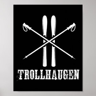 Trollhaugen Wisconsin Ski Skifahren Rustikal Alpi Poster