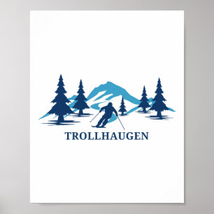 Trollhaugen Wisconsin Skigebiet Skifahren Skifahre Poster