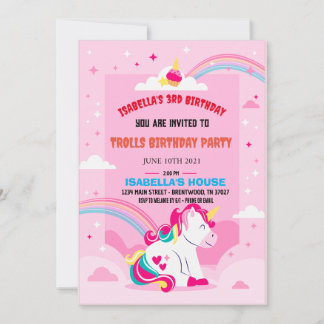 Trollpoppy Birthday Einladung