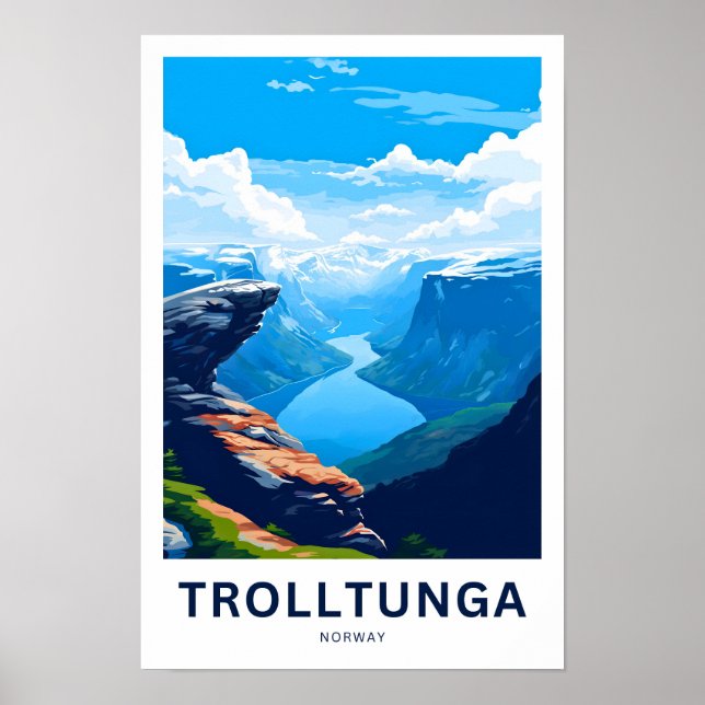 Trolltunga Norwegen Travel Print Poster (Vorne)