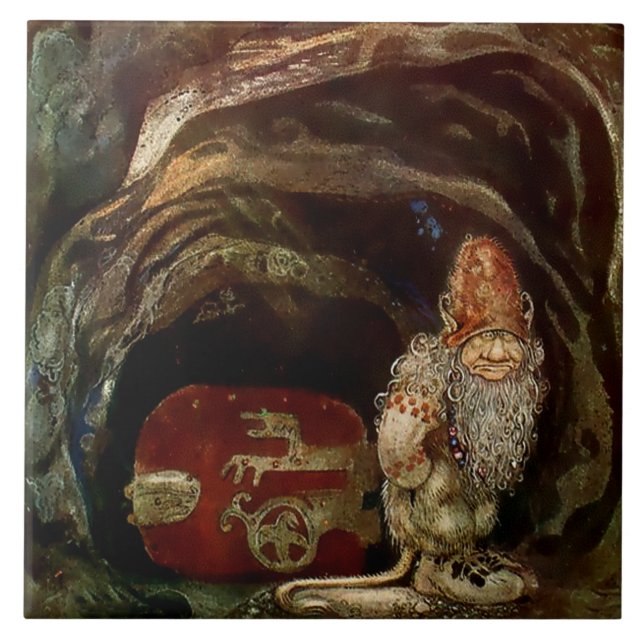„Trolltür“ von John Bauer Fliese (Vorderseite)