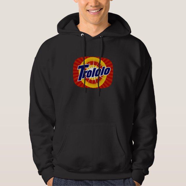 Trololo TeeVee schwarzer Hoodie (Vorderseite)