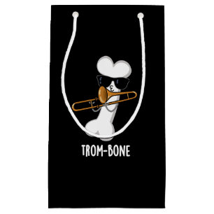 Trom-bone Funny Music Trombone Pun Dark BG Kleine Geschenktüte