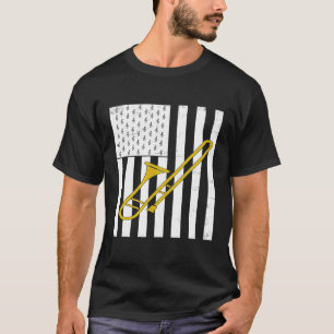 Trombone American Flag Trombone Trumpf Player 1 T-Shirt