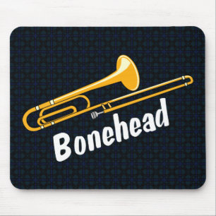 Trombone Bonehead weißer Text Mousepad