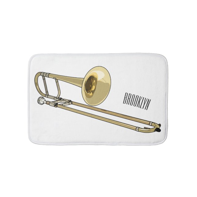 Trombone-Cartoon Badematte (Vorderseite)