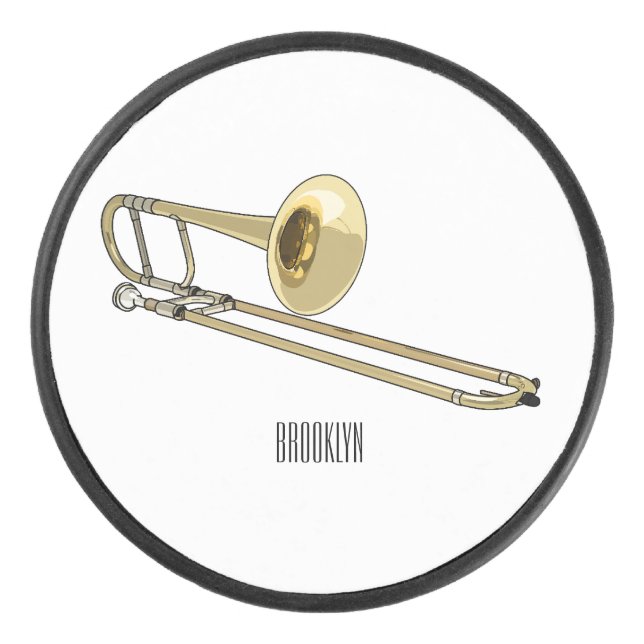 Trombone-Cartoon Eishockey Puck (Vorderseite)