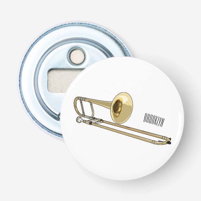 Trombone-Cartoon Flaschenöffner (Vorderseite)