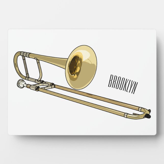 Trombone-Cartoon Fotoplatte (Vorderseite)