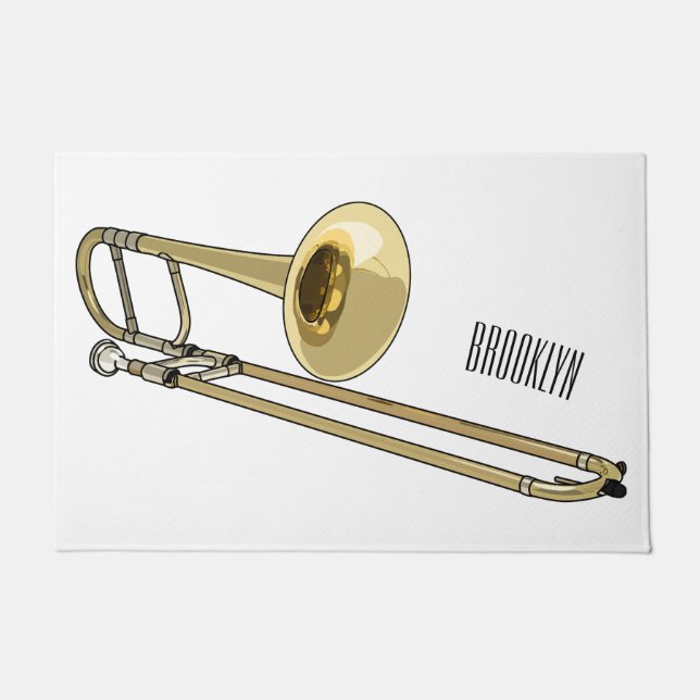 Trombone-Cartoon Fußmatte (Vorderseite)