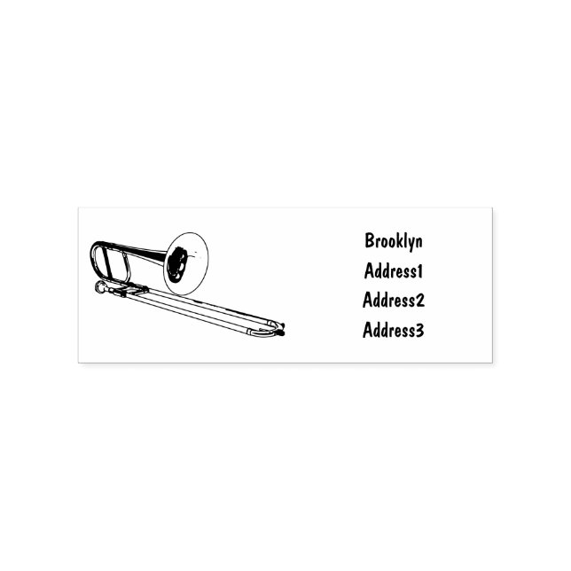 Trombone-Cartoon Gummistempel (Prägung)