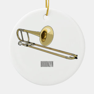 Trombone-Cartoon Keramik Ornament
