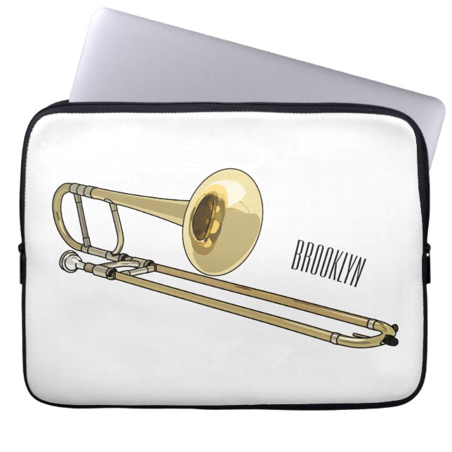 Trombone-Cartoon Laptopschutzhülle (Vorderseite)