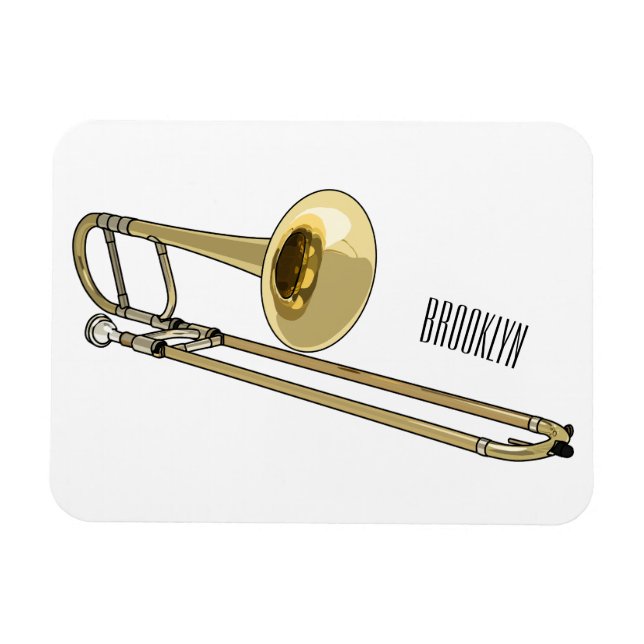 Trombone-Cartoon Magnet (Horizontal)