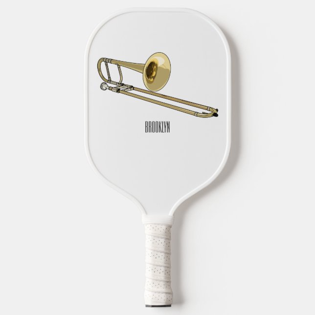Trombone-Cartoon Pickleball Schläger (Vorderseite)
