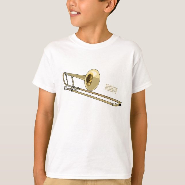 Trombone-Cartoon T-Shirt (Vorderseite)
