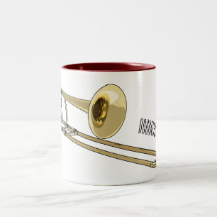 Trombone-Cartoon Zweifarbige Tasse
