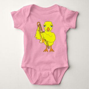 Trombone Chick Baby Strampler