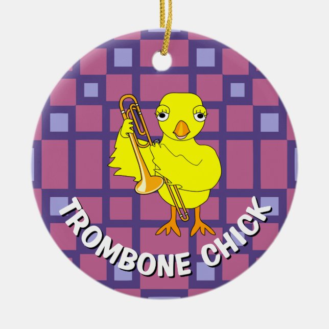 Trombone Chick Keramik Ornament (Vorne)