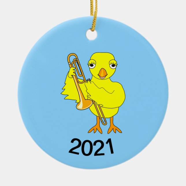 Trombone Chick Keramik Ornament (Vorne)