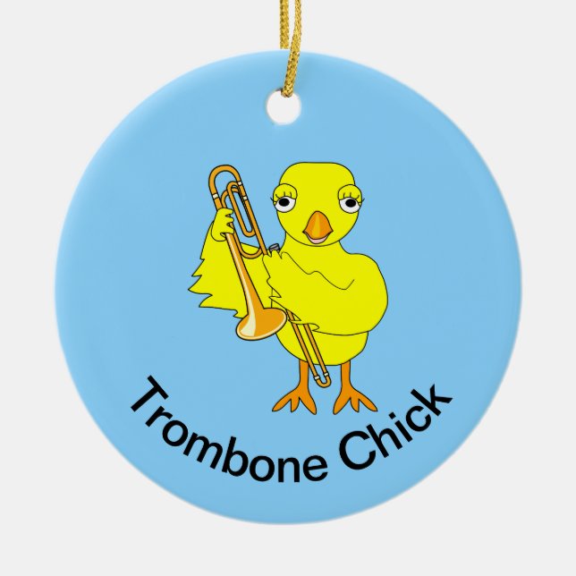 Trombone Chick Keramik Ornament (Vorne)