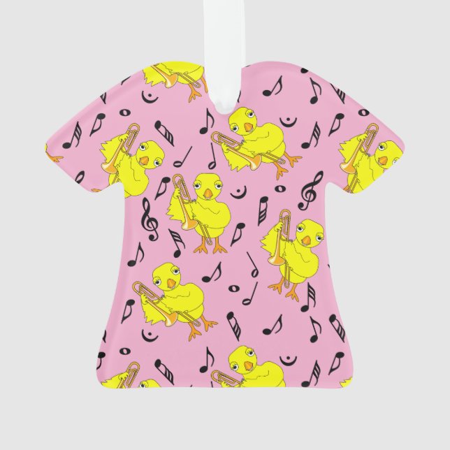 Trombone Chick Musiknoten Ornament (Rückseite)